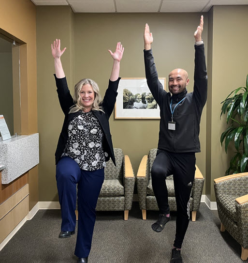 Balance: Standing Leg and Arm Raise