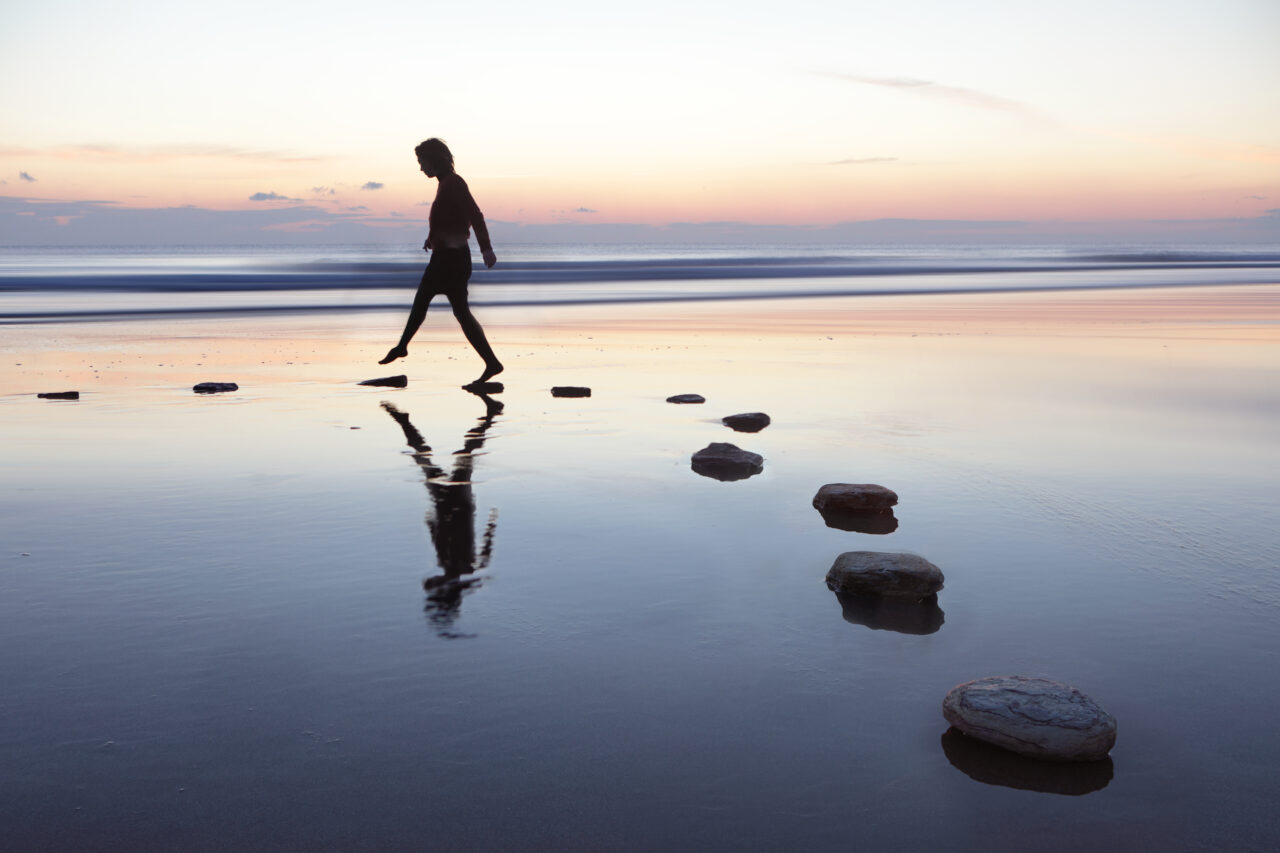 Stepping stones over water Stepping stones over water