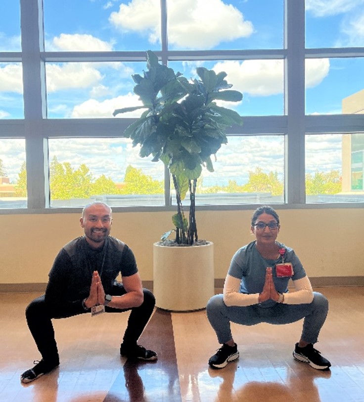 Squat Plus Knees to Elbows